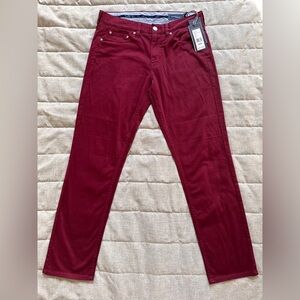 NEW Vineyard Vines Leeward Luxe 5-Pocket Pants Mens Sz 30x30 Crimson Red $178